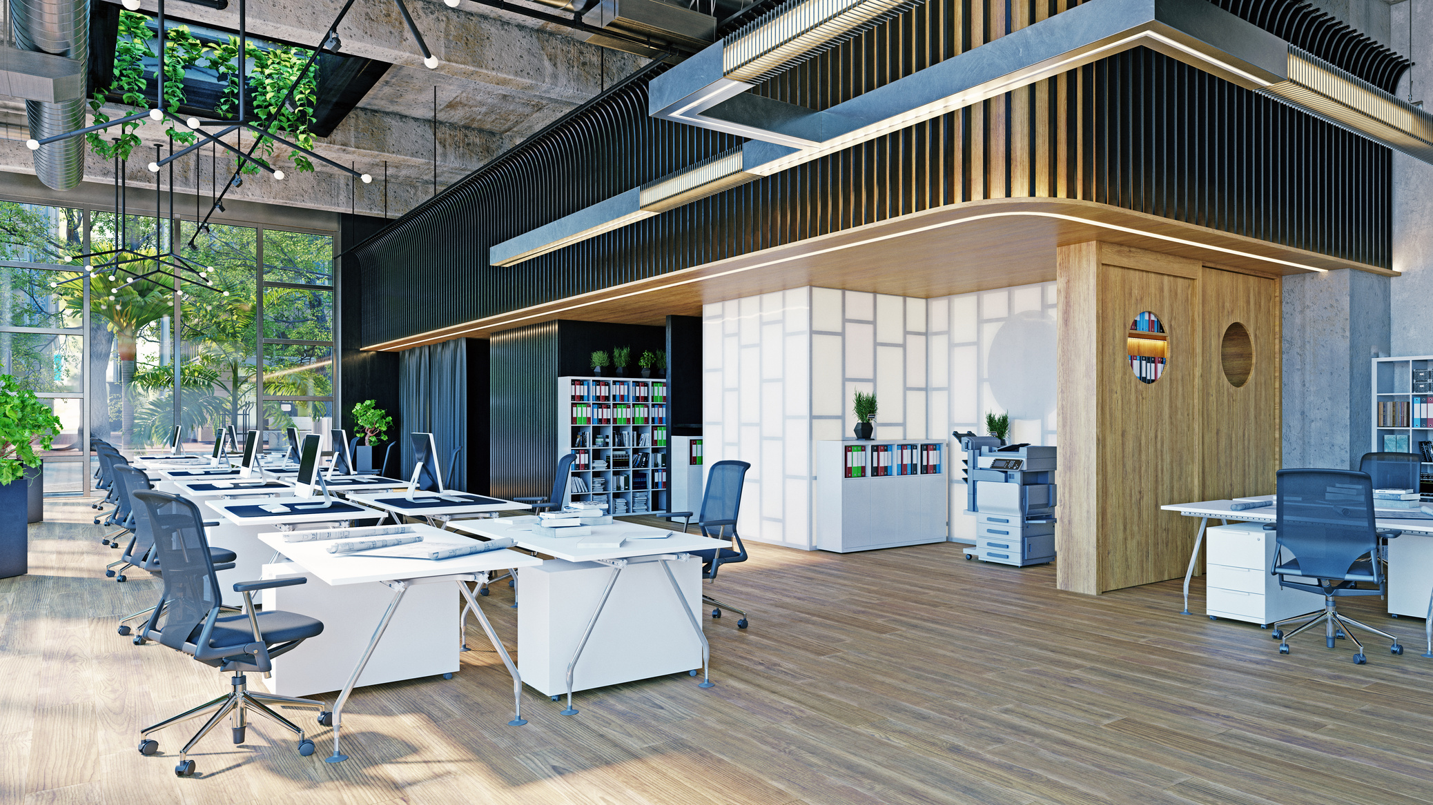 Open Floor Modern Office Space 